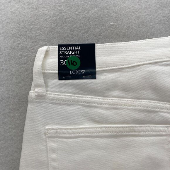 J.Crew Essential Straight Jeans‎ Women's 30P Petite White Denim All Day Stretch - Picture 15 of 16